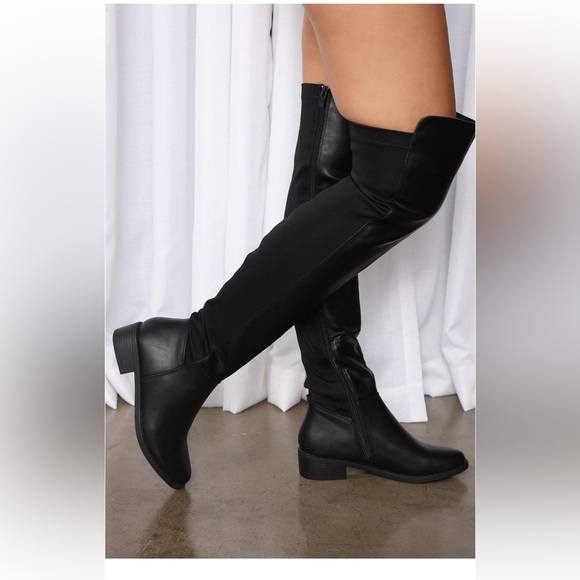 Over the knee black boots, 10 Wide - Picture 3 of 4